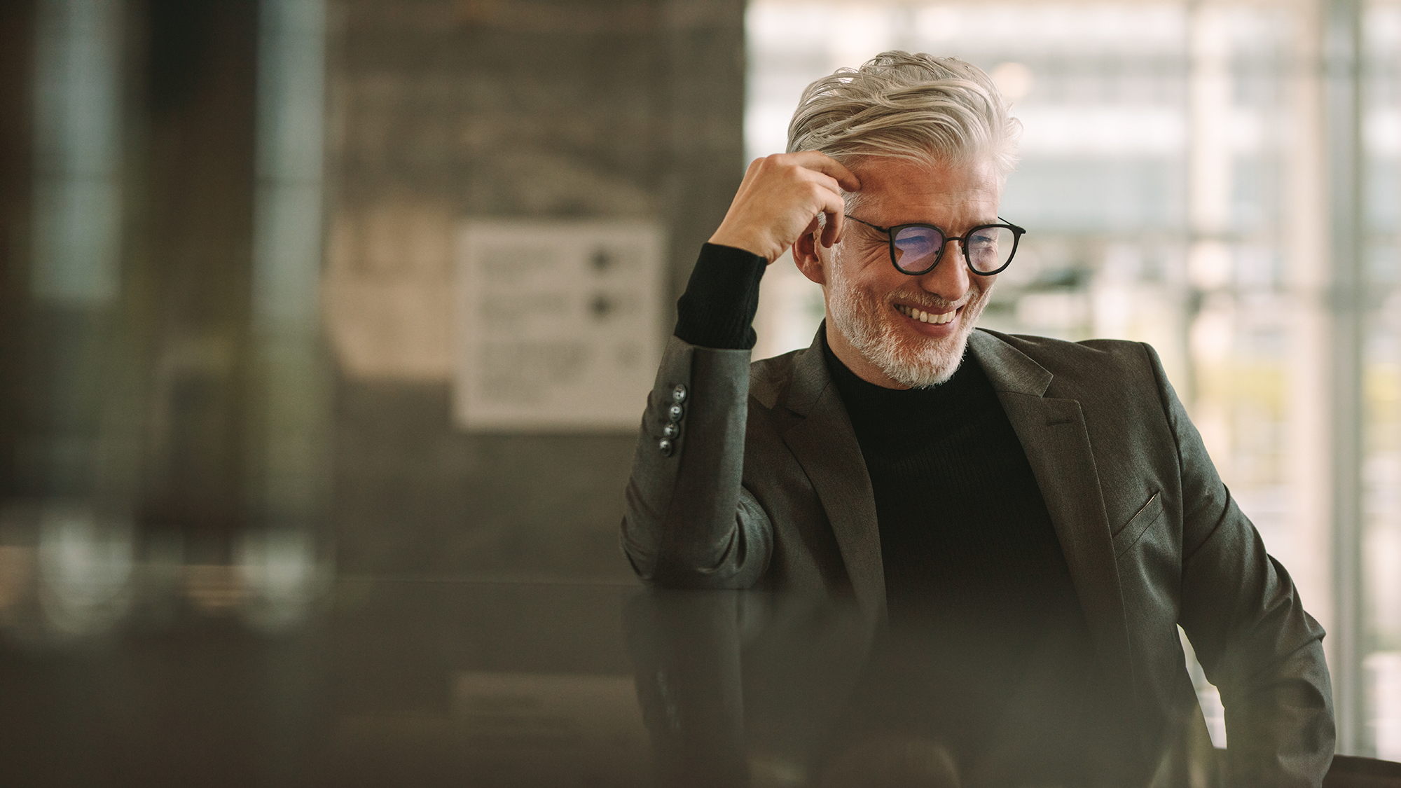 Confident business man in business casual wear